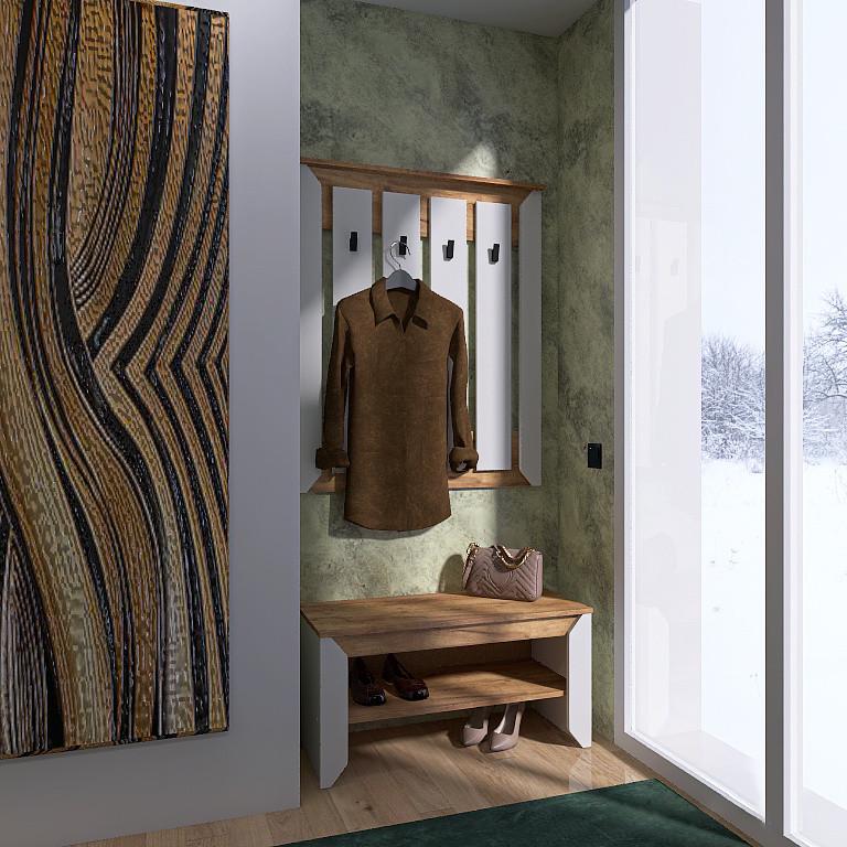 Прихожая Эверест Нордик-1 комплект Дуб крафт золотой/белый (ЕВ20822.01)