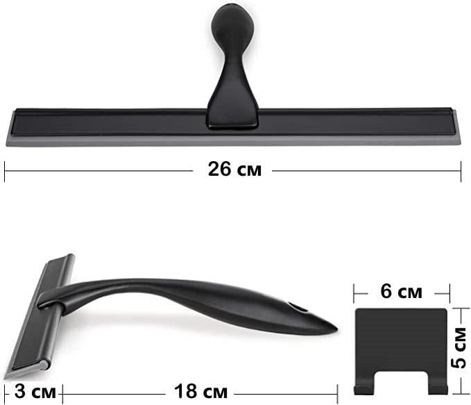 Універсальний скребок для душових дверей/ванних кімнат/віконного та автомобільного скла нержавіюча сталь Чорний - фото 2 Універсальний скребок для душових дверей/ванних кімнат/віконного та автомобільного скла нержавіюча сталь Чорний - фото 2