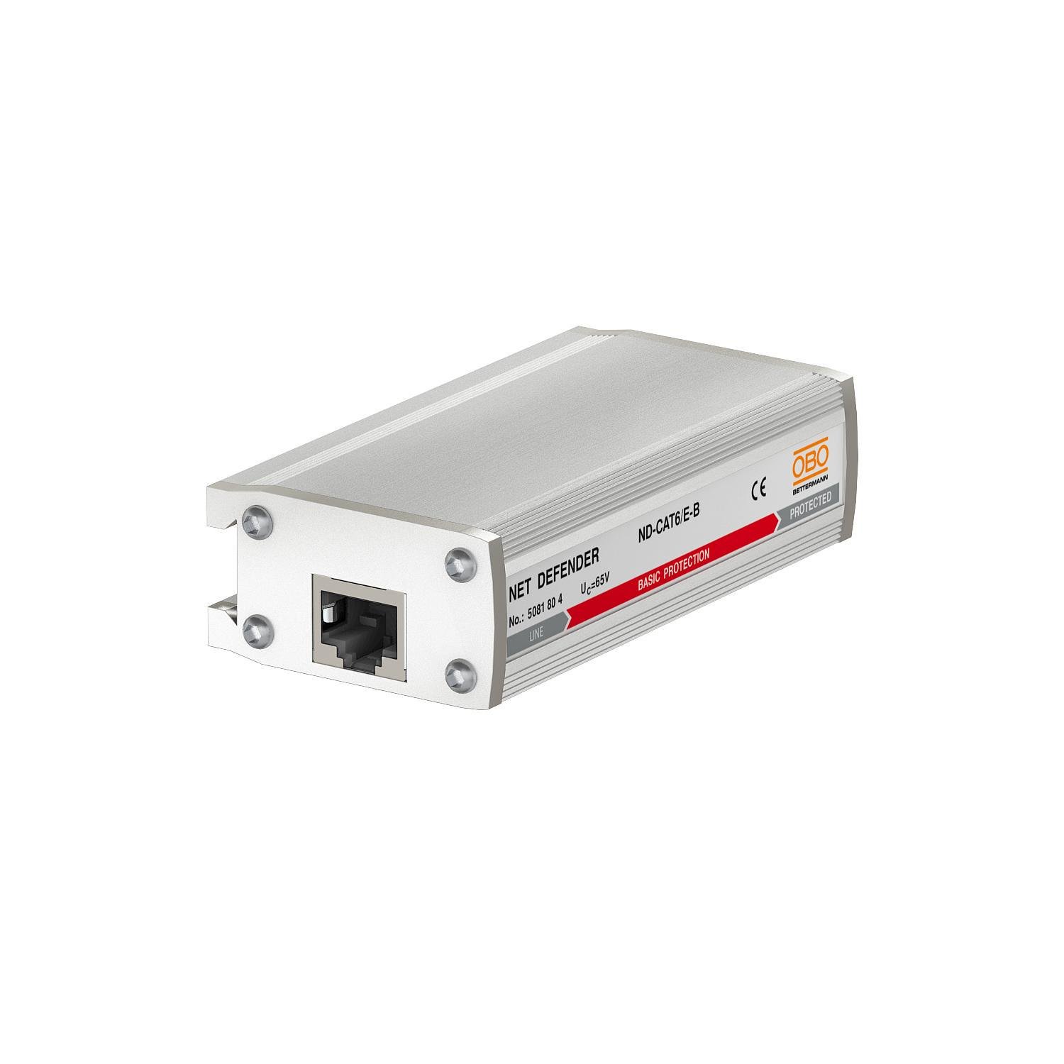 Ограничитель перенапряжения OBO bettermann ND-CAT6/E-B ND-CAT6/E-B RJ45 88 10кА 65 В DC класc 1 D1 (5081804)