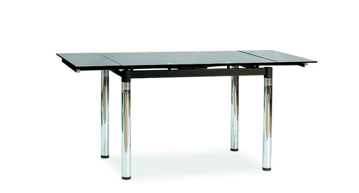 Стол кухонный Signal GD-018 110 (170) x74 (раскладной) Закаленное стекло/Металл цвет Черный матовый/Хром (GD018C)