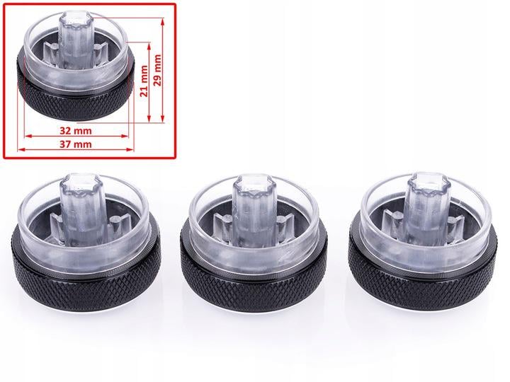 Ручки кондиционера Ford Focus 2 3 C-max S-max Mondeo 3 шт. Черный (0038/black) - фото 5