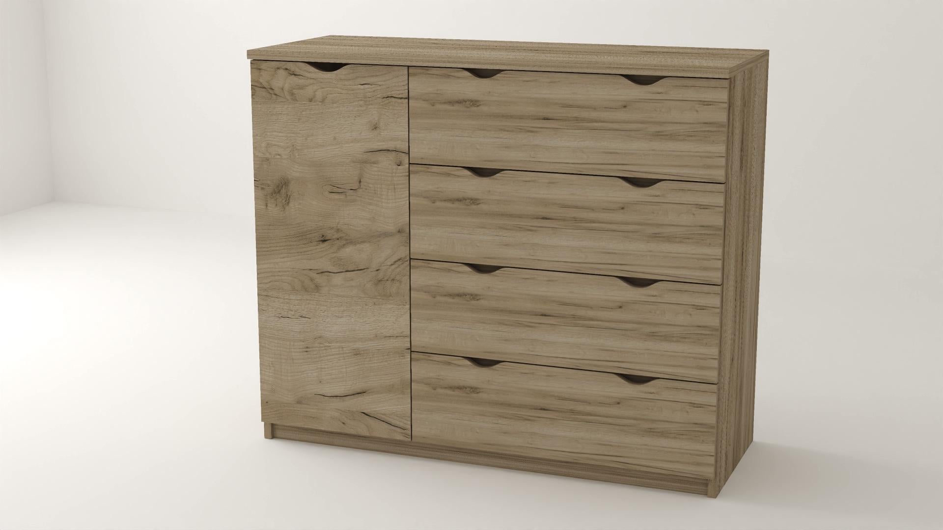 Комод Алекса ВК-48 105х38х89 см Дуб крафт серый