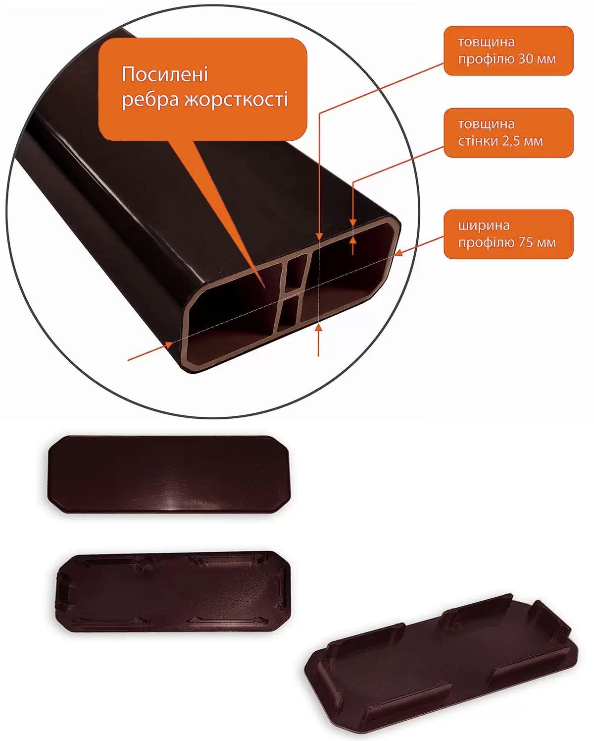 Лавка з ПВХ профілю ТОБІ ШО модерн без спинки 1514х598х415 мм Коричнево-чорний - фото 5 Лавка з ПВХ профілю ТОБІ ШО модерн без спинки 1514х598х415 мм Коричнево-чорний - фото 5