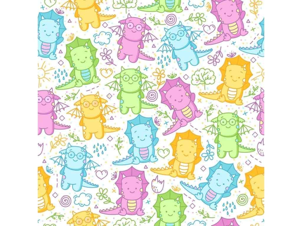 Картина по номерам Strateg Разноцветные дракоши 30х30 см (ES192)