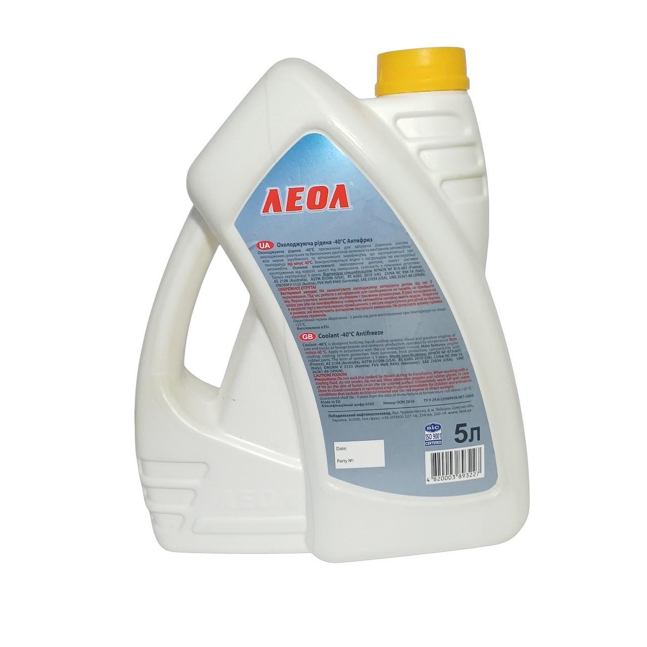 Антифриз Леол G11-40 5 л Жовтий (2664938457) - фото 3