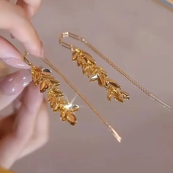 Серьги подвески Золотые колоски 9 см (Q00143) - фото 7 Серьги подвески Золотые колоски 9 см (Q00143) - фото 7