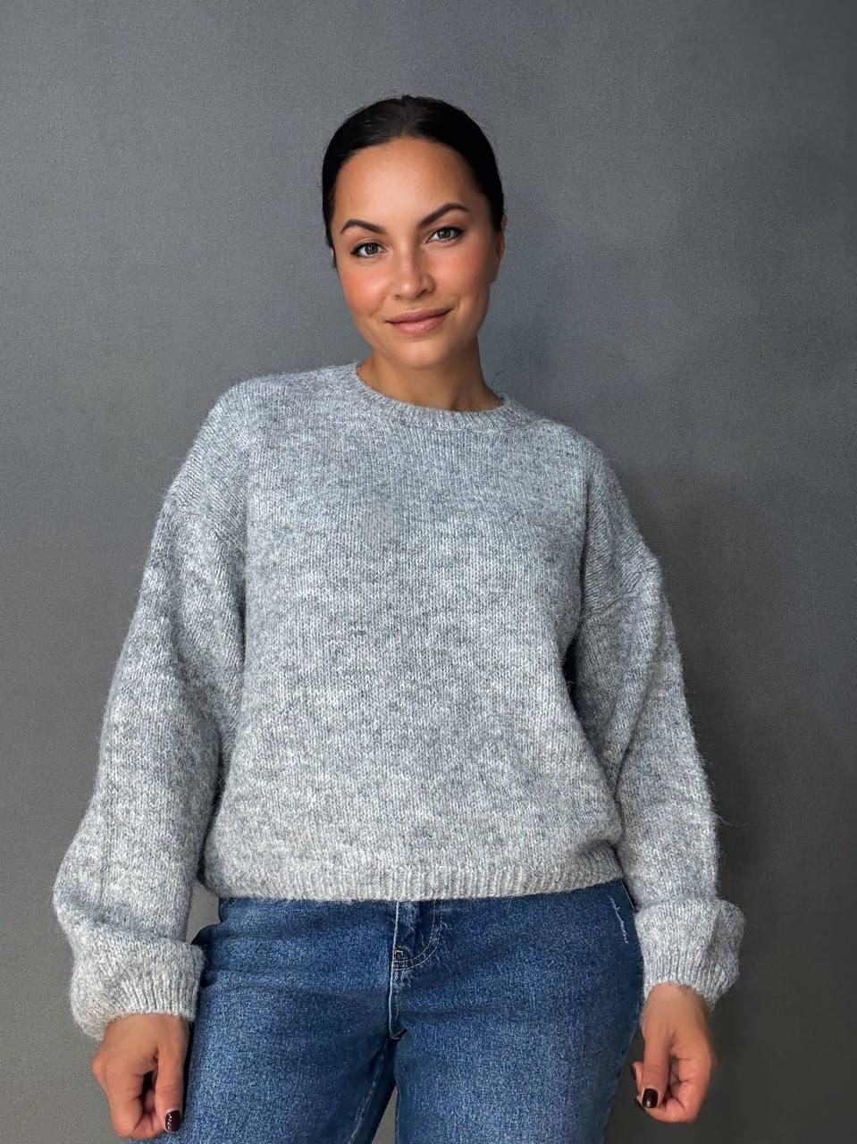 Светр жіночий Fancy Matinee 6119 меланж OS Сірий (4932)