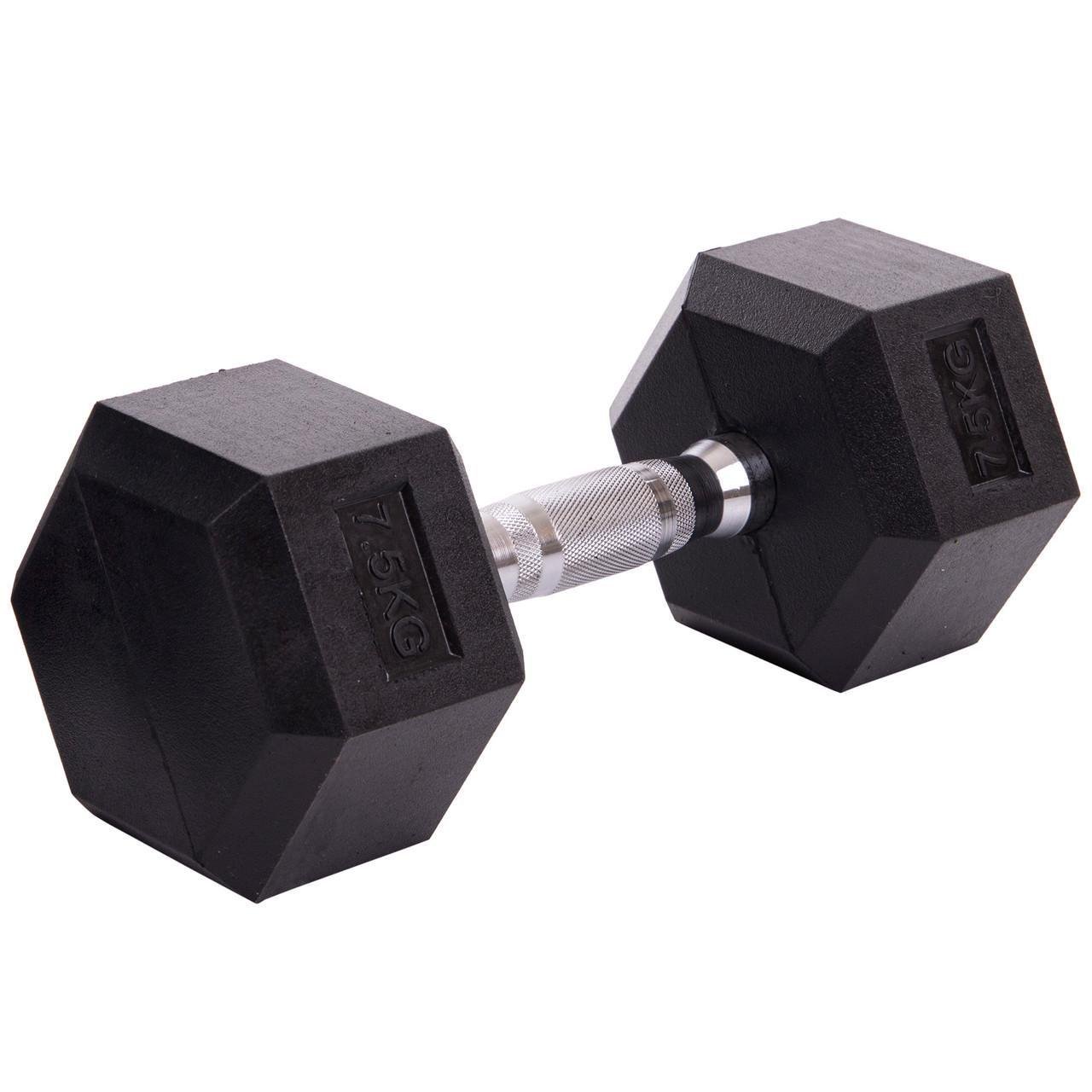 Гантель цільна шестигранна SP-Planeta SC-80075-7_5 гексагональна обгумована 7,5 кг Чорний (28852974) - фото 1 Гантель цільна шестигранна SP-Planeta SC-80075-7_5 гексагональна обгумована 7,5 кг Чорний (28852974) - фото 1