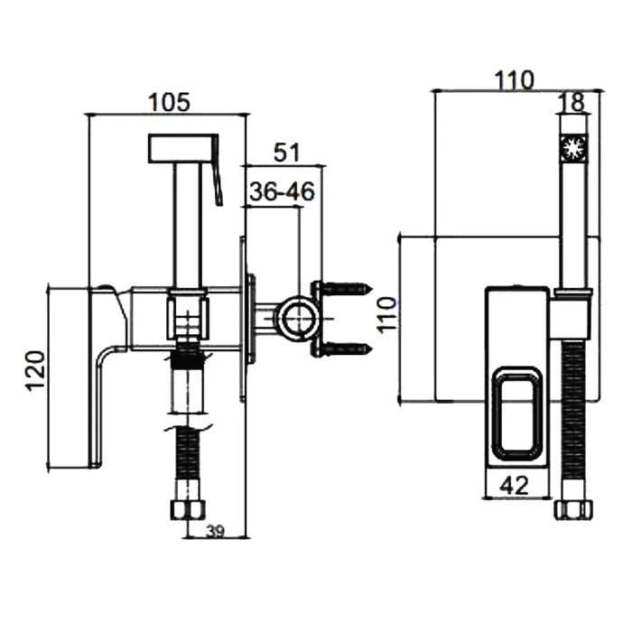 Змішувач прихованого монтажу Gappo G 7217-6 для біде матовий Чорний - фото 4 Змішувач прихованого монтажу Gappo G 7217-6 для біде матовий Чорний - фото 4