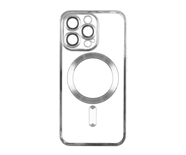 Чохол накладка TPU Metallic Full Camera with Magsafe для Iphone 15 Silver