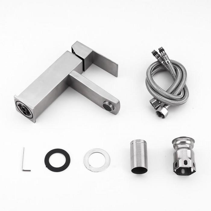 Змішувач для умивальника Frap F10802 Нержавіюча сталь - фото 4 Змішувач для умивальника Frap F10802 Нержавіюча сталь - фото 4