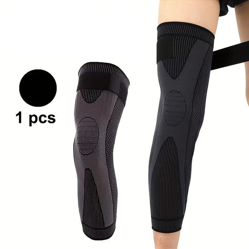 Наколінник подовжений еластичний з ременем на липучці Чорний (2536406489) - фото 2