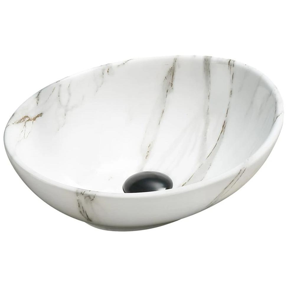 Умывальник накладной Mexen ELZA MARBLE MATT MEX-21014093 405x330x140 мм Белый (162805)
