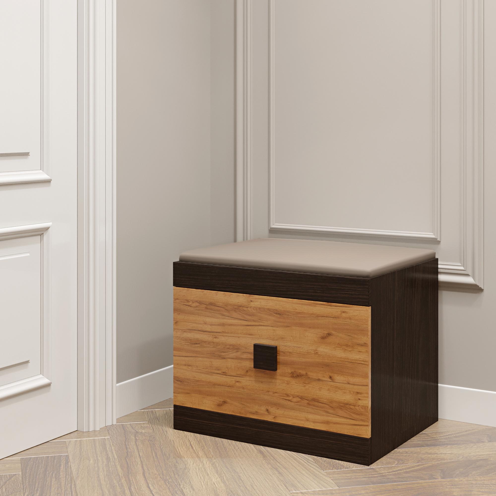 Тумба под обувь Everest Соната 600 600х376х466 мм Венге темный/Дуб крафт золотой (11290) - фото 6