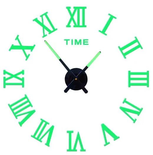 Часы настенные объемные DIY с римскими цифрами люминесцентные до 90 см (6520)