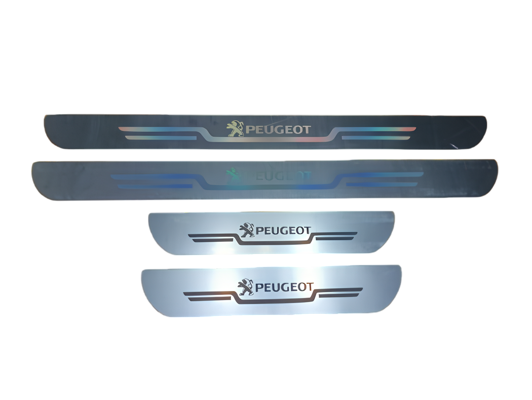 Защитные накладки на пороги Peugeot 4 шт. Белый (1480644082)
