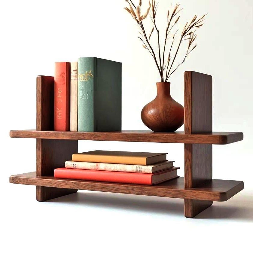 Полка книжная настольная из дерева Теломас Корица (КПА-025633)