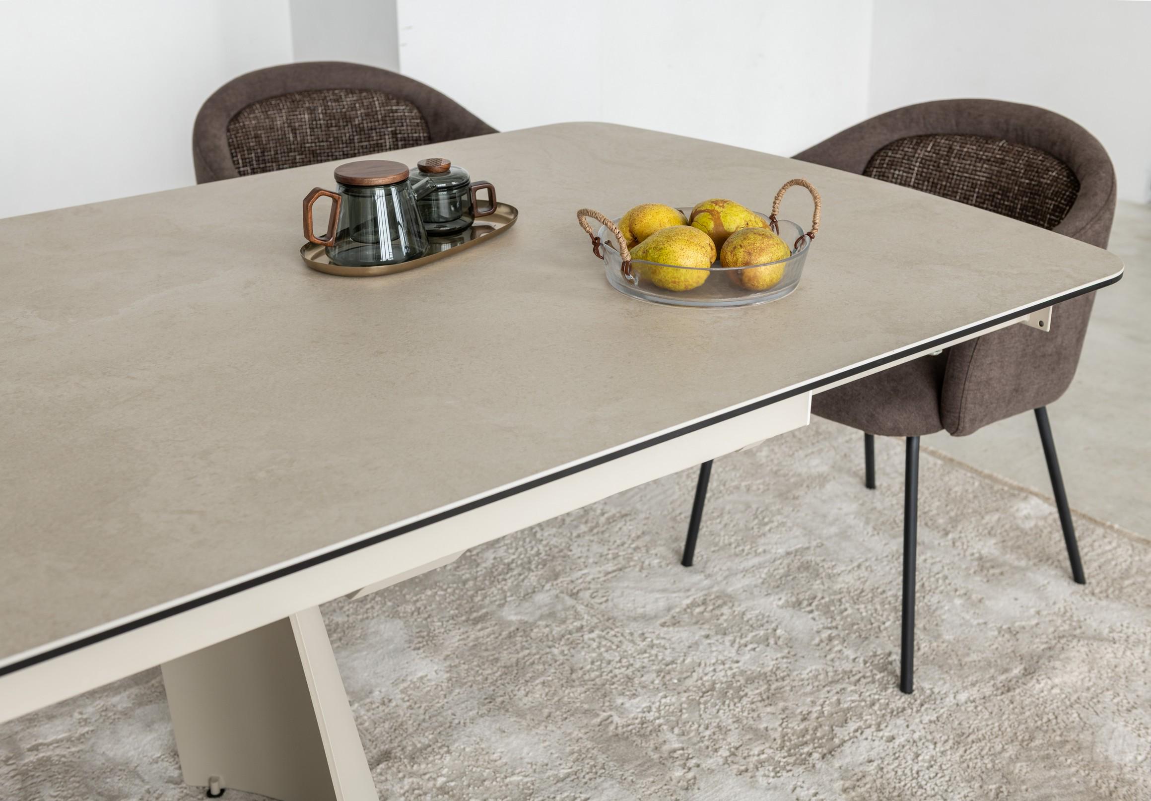 Обідній стіл розсувний Vetro Mebel Вольтерра 2000/2800х1000x760 мм Делікато бежевий/Бежевий (TML-1305) - фото 10 Обідній стіл розсувний Vetro Mebel Вольтерра 2000/2800х1000x760 мм Делікато бежевий/Бежевий (TML-1305) - фото 10