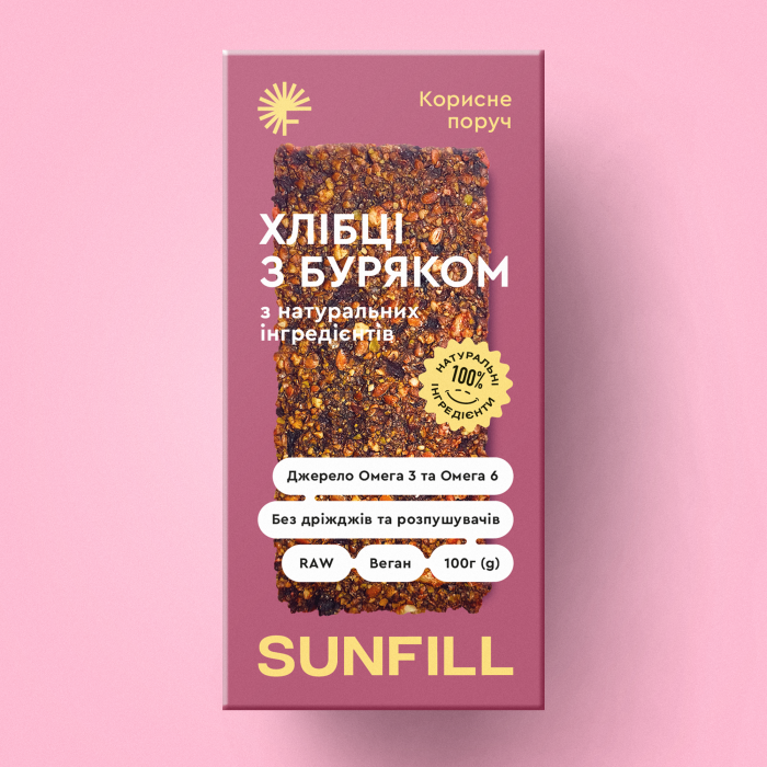 Хлібці з буряком Sunfill без глютену 100 г (127003290)