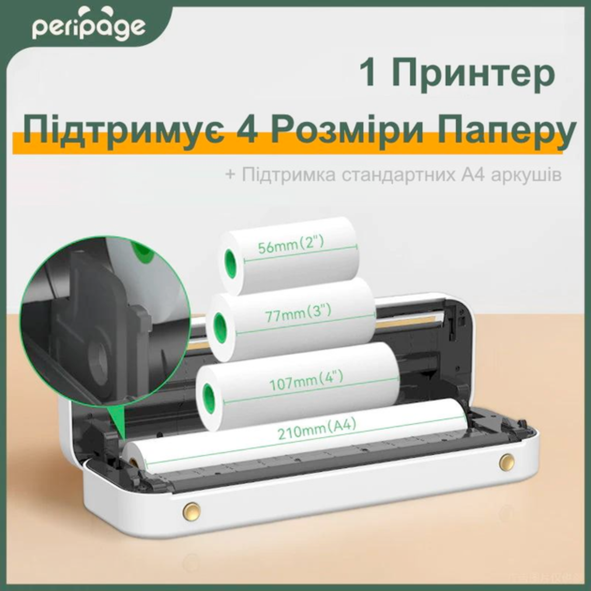 Термопринтер PeriPage A40 Bluetooth 2600 mAh для тату/эскизов/документов (23707055) - фото 6