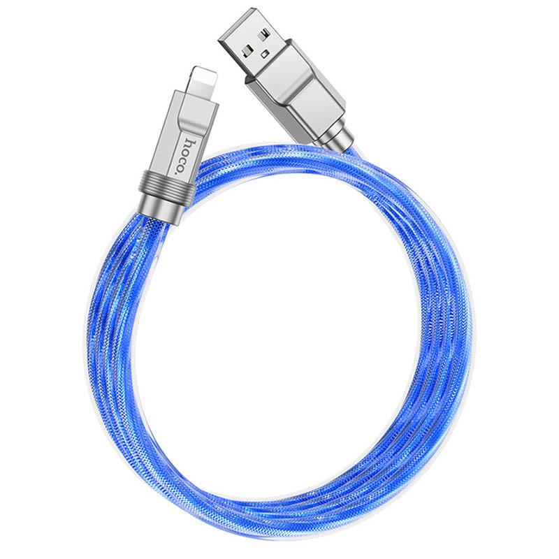 Дата кабель Hoco U113 Solid 2.4A USB to Lightning 1 м Blue (00000069087_2) - фото 2