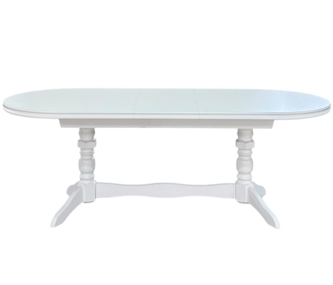 Обеденный стол раскладной овальный Скиф СТ-12 180х90/220х90 см Белый (26484401) - фото 4 Обеденный стол раскладной овальный Скиф СТ-12 180х90/220х90 см Белый (26484401) - фото 4