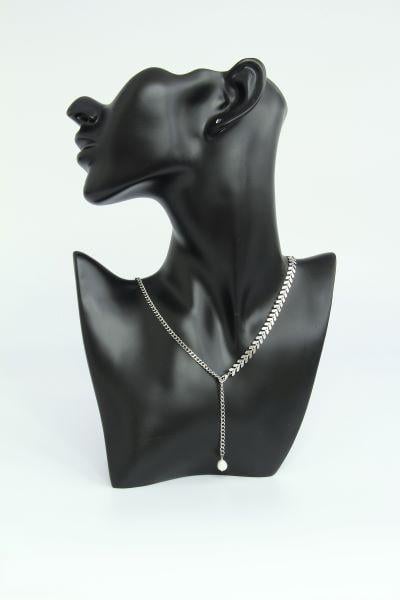 Ланцюжок-кольє родований з натуральними перлами Паула з підвіскою ручна робота (NK-0033)