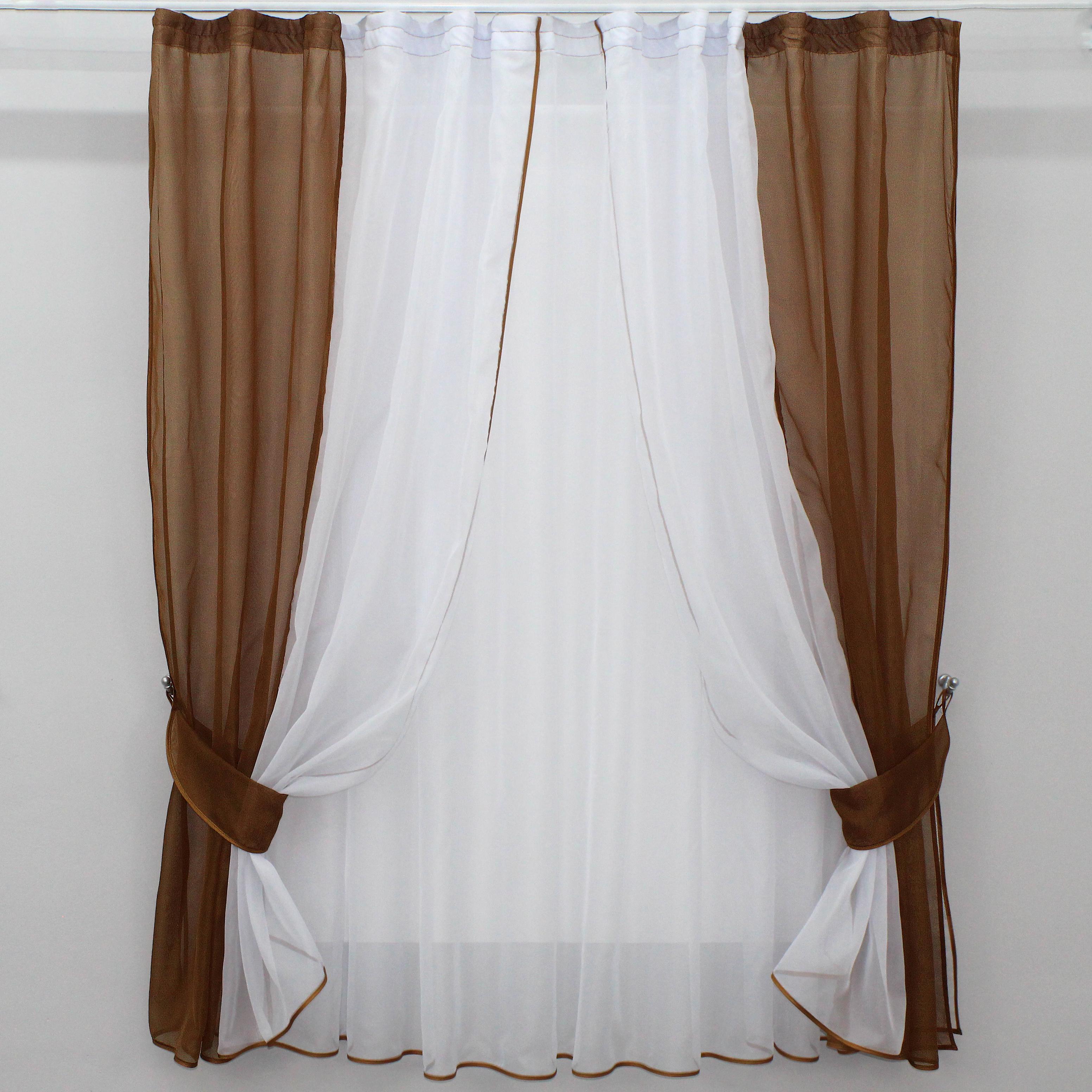 Шторы и тюль VR-Textil № 038к 280х170 см Коричневый/Белый (50-325)