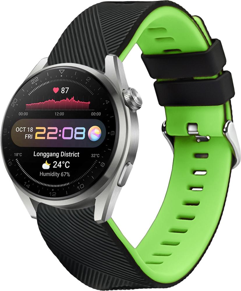 Ремешок Luminic для Huawei Watch 3 Pro Black Green (26671-4A)
