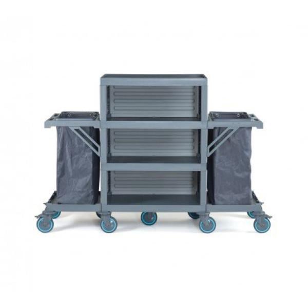 Тележка гостиничная для горничных многофункциональная хозяйственная с двумя мешками для белья по 120 л Серый (33823489)