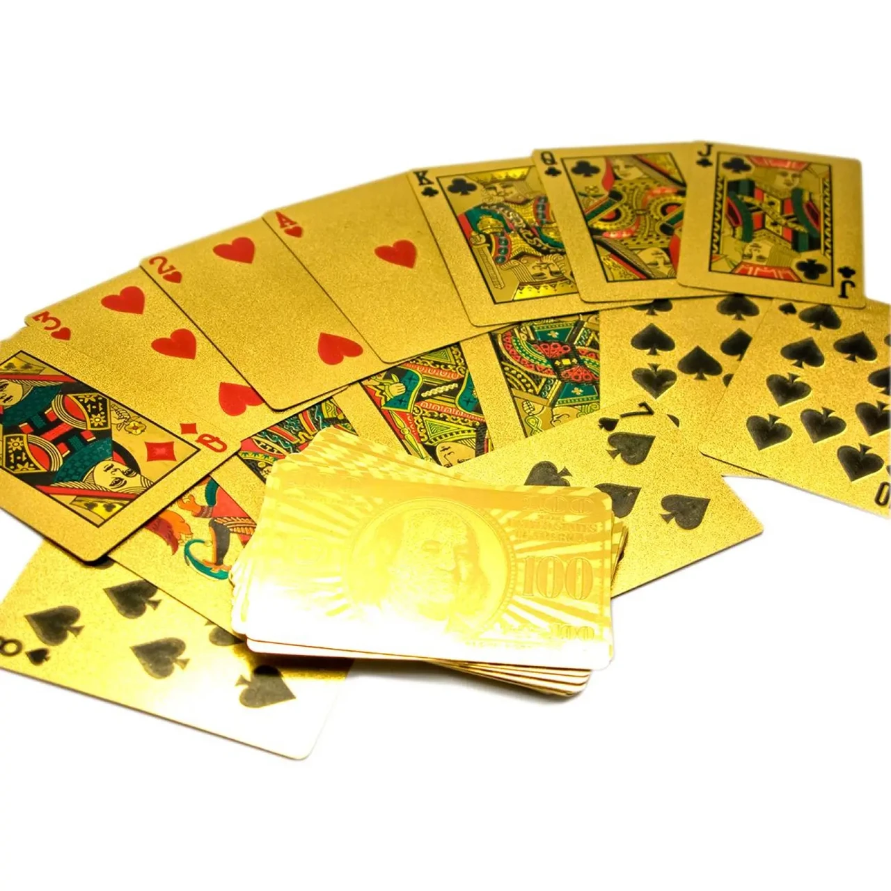 Карты игральные пластиковые 9х6х2 см Золотой (26755)