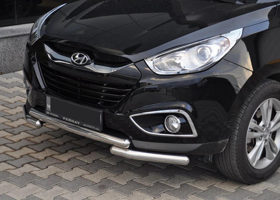 Передняя дуга ST014-1 CAN для Hyundai IX-35 2010-2015 гг. нержавеющая сталь Хром