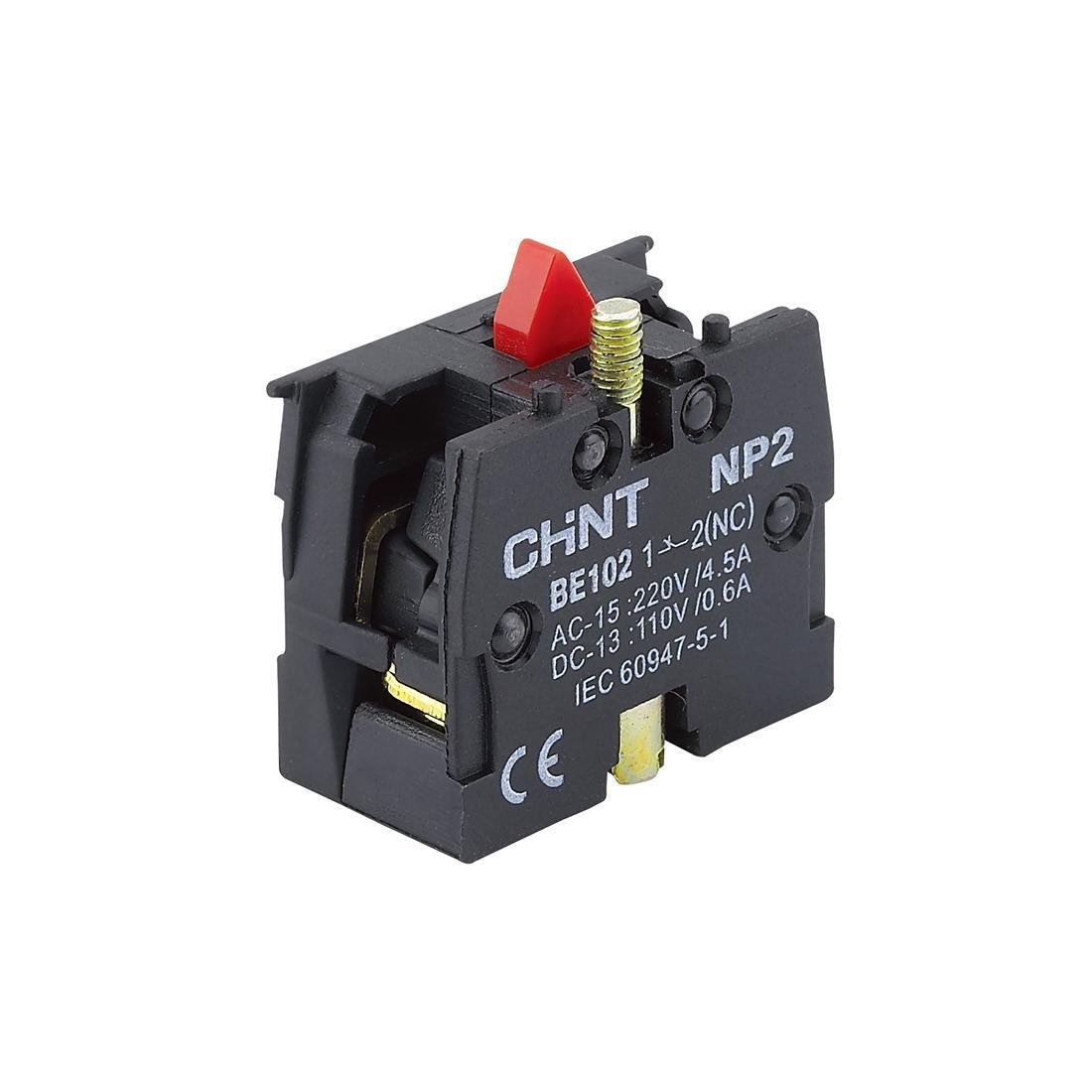 Контактний блок CHINT NP2-BE102 1NC 4,5A 220V AC/DC для кнопок NP2 (576842)