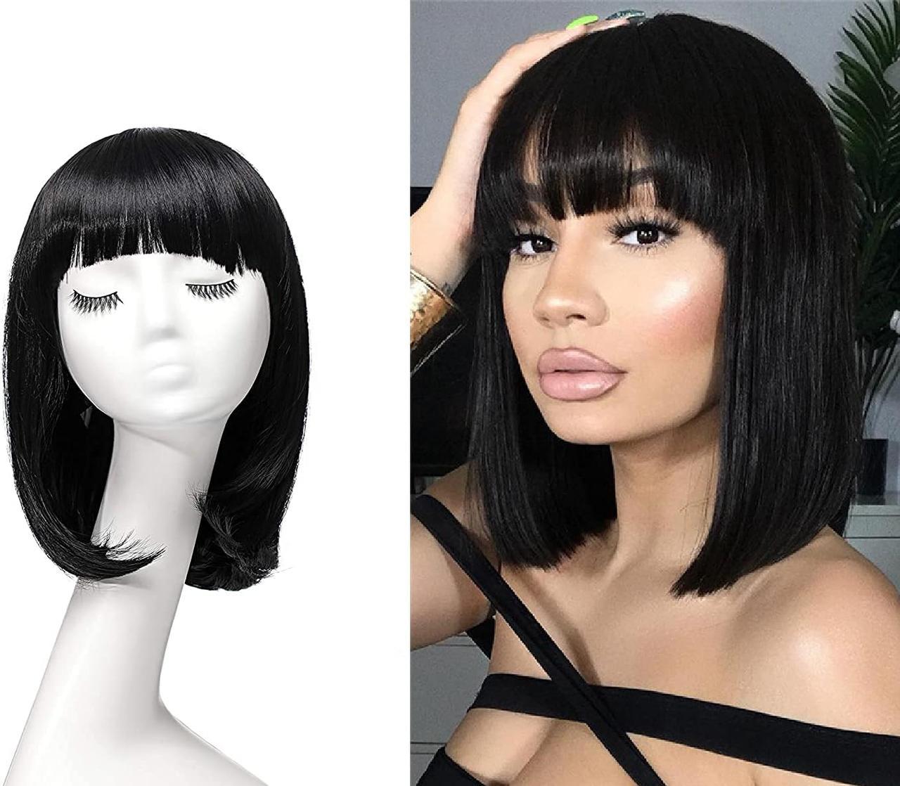 Парик каре искусственные волосы Черный (29118324) - фото 5