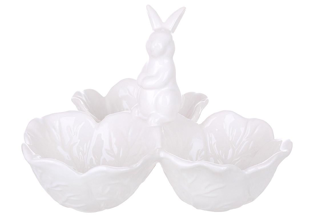 Менажница керамическая BonaDi Зайчик на капусте 20,4х20,4х14 см (733-780)