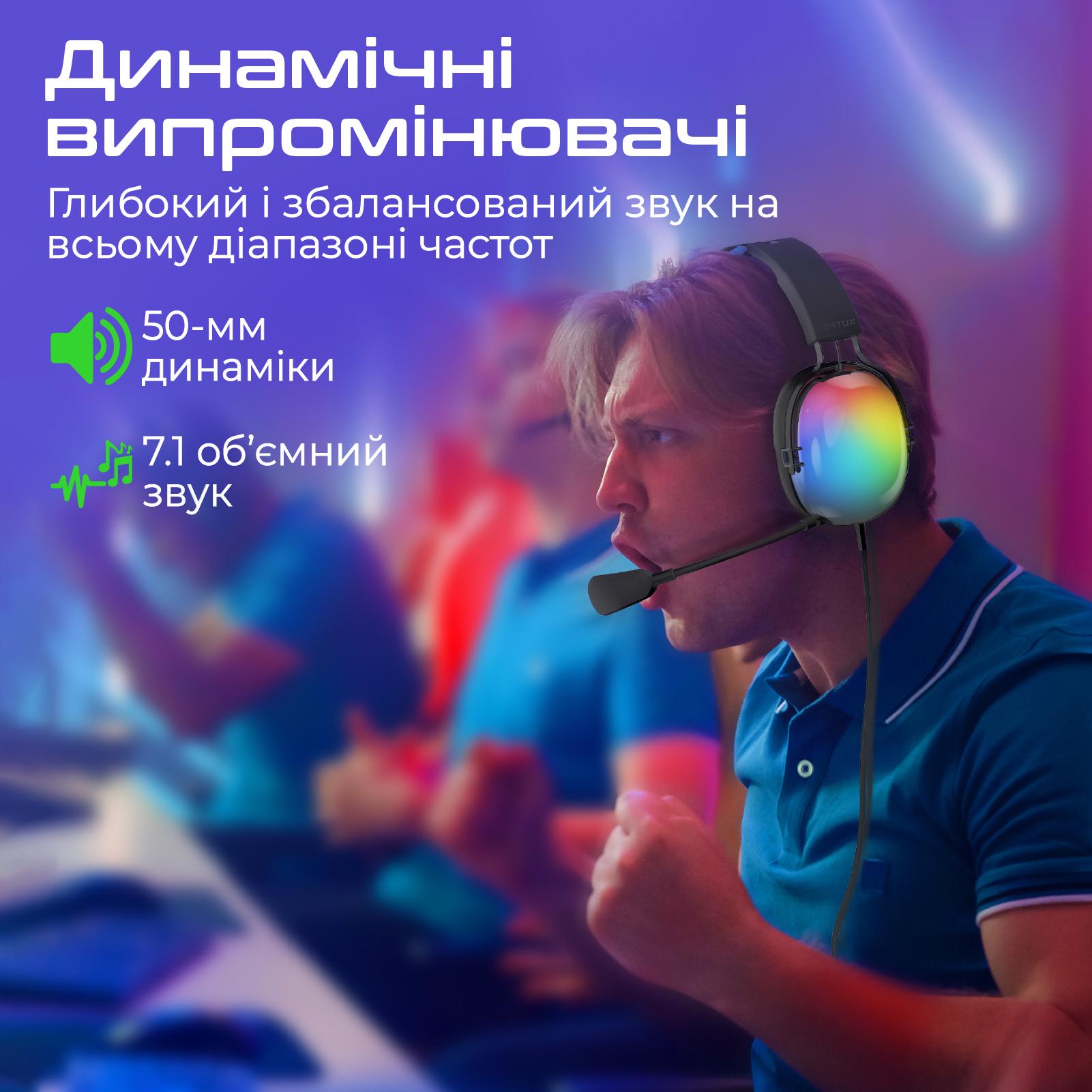 Гарнітура Vertux Sirius провідна USB з 7.1 об'ємним звуком кабель 2,1 м Чорний (626233) - фото 2 Гарнітура Vertux Sirius провідна USB з 7.1 об'ємним звуком кабель 2,1 м Чорний (626233) - фото 2