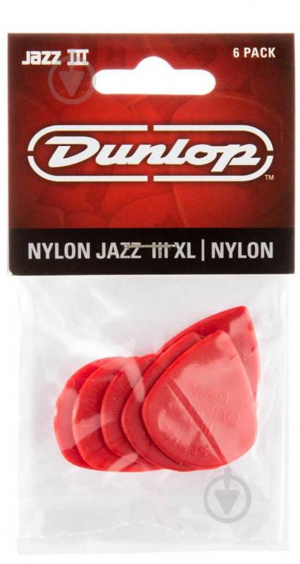 Медіатори Dunlop 47PXLN Nylon Jazz III XL Red Nylon Player's Pack (6 шт.)