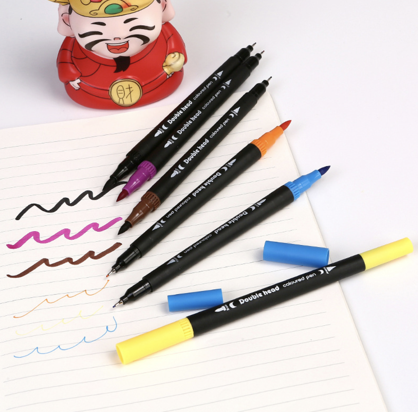 Детский набор акварельных маркеров для рисования 60 шт. двухсторонние в сумке на водной основе (Е500148) - фото 8