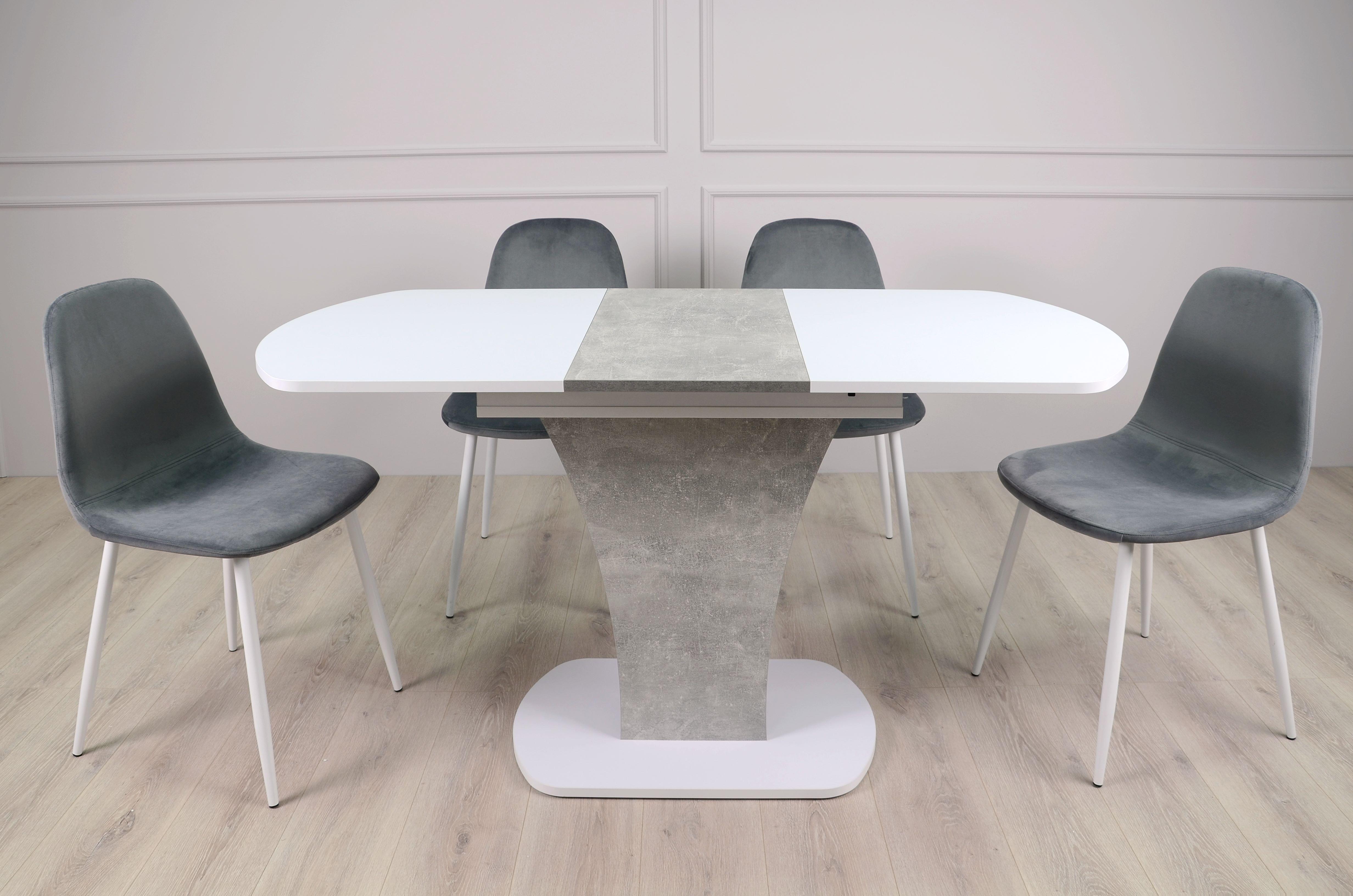 Стол обеденный раскладной Intarsio Sheridan 110/145x68 см Белая аляска/Индастриал (5612440) - фото 7 Стол обеденный раскладной Intarsio Sheridan 110/145x68 см Белая аляска/Индастриал (5612440) - фото 7