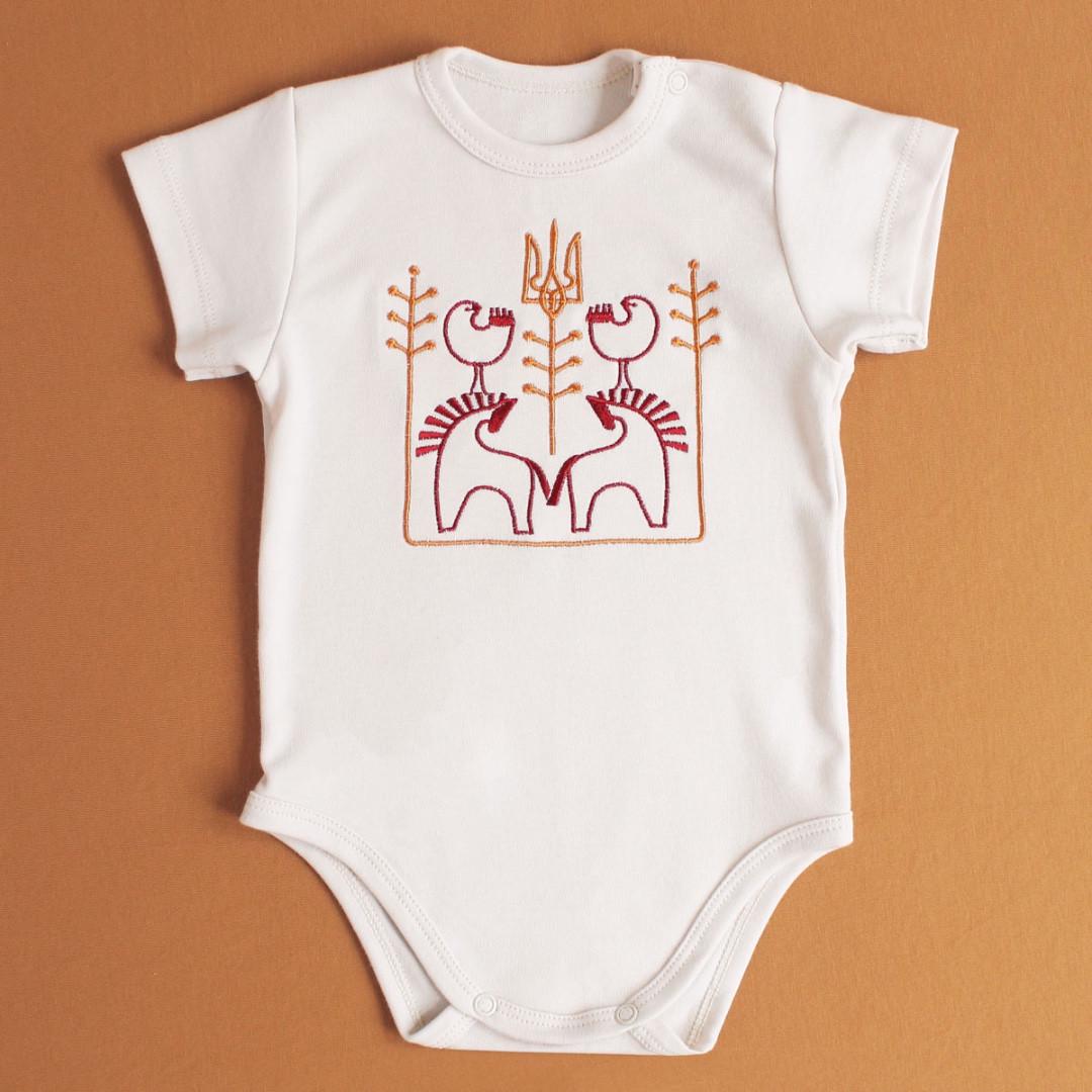 Боді з етнічною вишивкою Символіка нації 86-92 см 18-24 міс Молочний (2134436929)