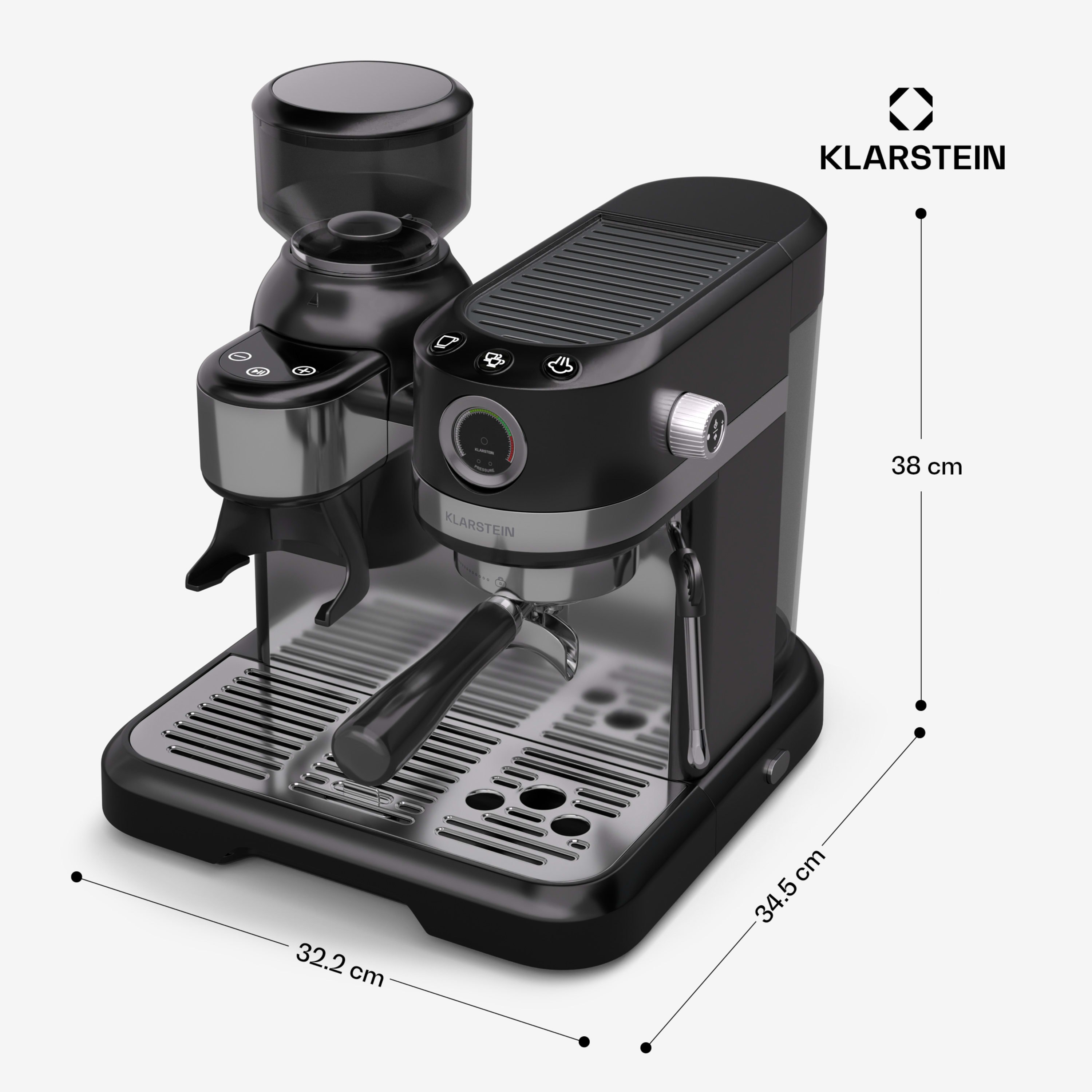 Кофеварка Klarstein Bella Café Espresso 1550 Вт (10046428) - фото 6 Кофеварка Klarstein Bella Café Espresso 1550 Вт (10046428) - фото 6