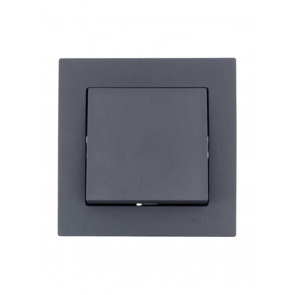 Выключатель одноклавишный Lezard Vesna 742-3488-100 Графитовый (27552817)