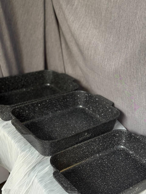 Набор жаровни Edenberg прямоугольная 3 шт. с мраморным покрытием 3,2/4,0/4,7 л (EB-12129) - фото 3