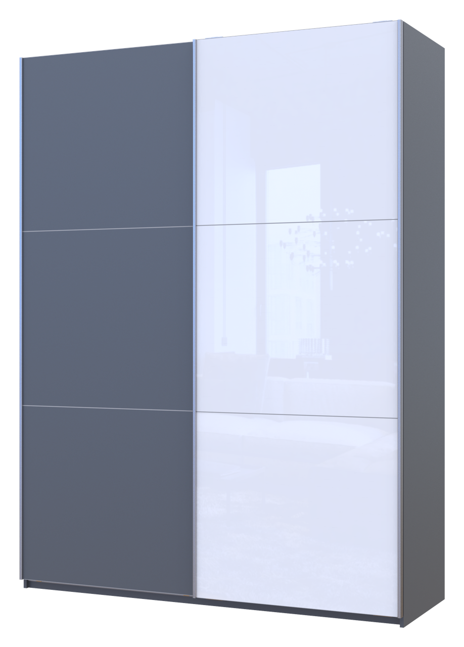 Шкаф-купе двухдверный Doros G-Caiser стекло 180х60х240 см Графит/Белый (DRS-011036)