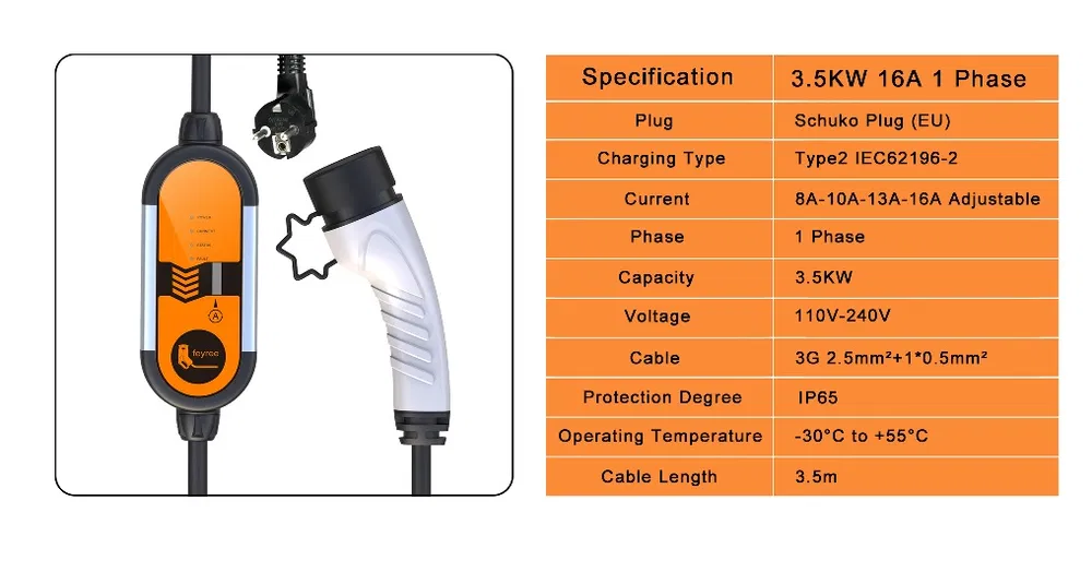 Зарядний пристрій Feyree для електромобілей із Європи Type 2 3,5 кВт 16А (12306403) - фото 5