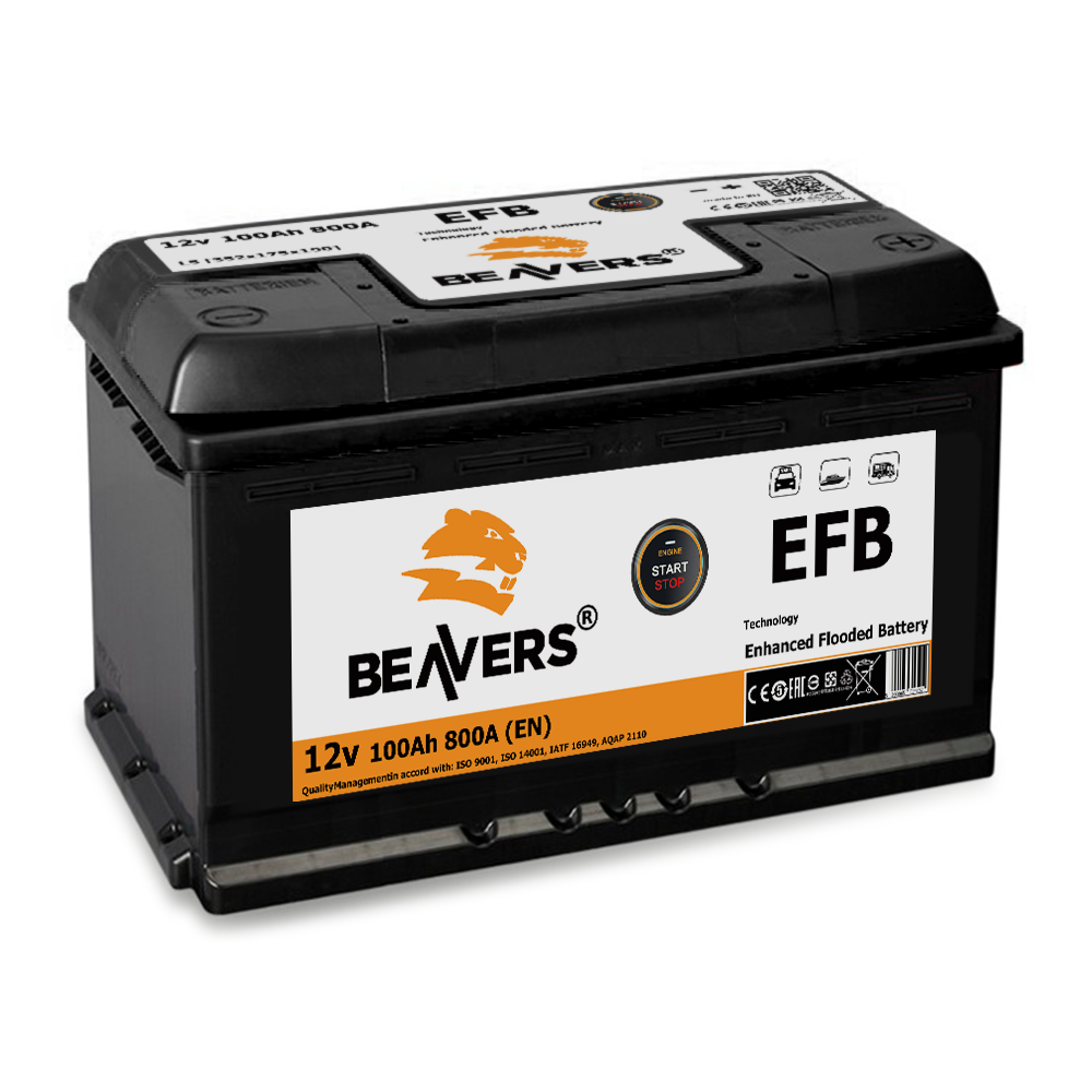 Аккумулятор BEAVERS 6СТ-100 R+ EFB