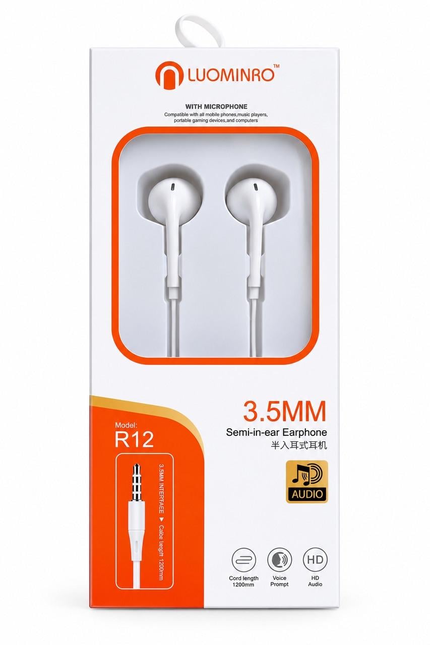 Навушники-вкладиші дротові HD Audio mini-jack 3,5 мм Білий (3191060973)