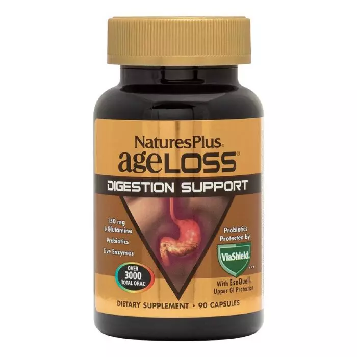 Пробіотик шлунково-кишкового тракту AGELOSS DIGESTIVE SUPPORT Natures Plus 90 капсул (NTP8017)