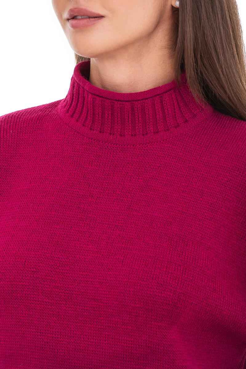 Свитер женский SVTR с воротником-стойкой р. 46-48 Малиновый (511) - фото 7 Свитер женский SVTR с воротником-стойкой р. 46-48 Малиновый (511) - фото 7