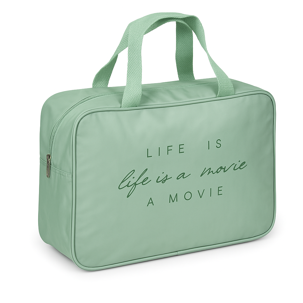 Косметичка женская дорожная Stenson Beauty R33405 с ручками водостойкая 26х18х9,5 см Мятный (R33405)